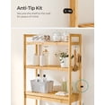 thumbnail image 4 of SONGMICS Over-The-Toilet Storage Bathroom Organizer Toilet Rack with Adjustable Shelf, Natural UBTS001N01, 4 of 6