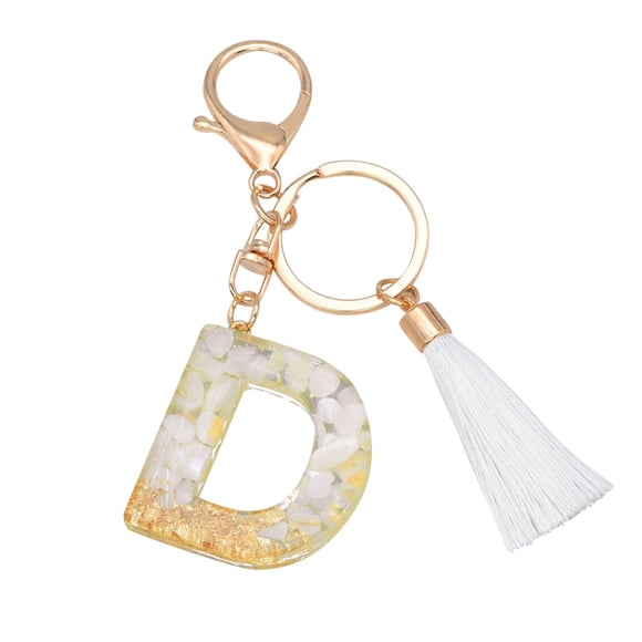 Keychains Keychain Color Letter Resin Pendant translucent charm with letter initials for and stylish everyday carry, SilverD