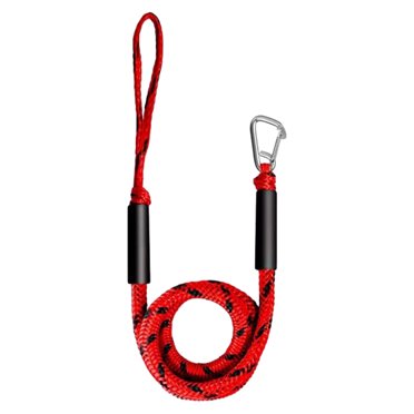 Thinsony 2x Expandable Elastic Marine Rope Durable And Sturdy Dock Line With Hook Rustproof Dock Line Rope red black 1 Pc