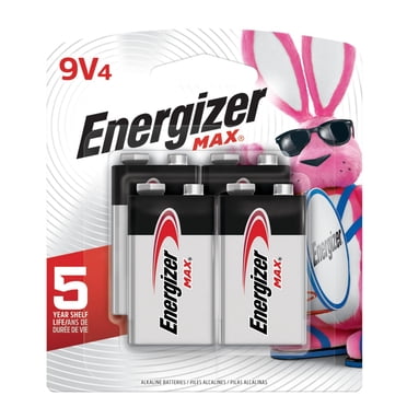 Piles alcalines 9 V Energizer MAX, emballage de 4