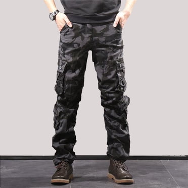 EGNMCR Pantalon Léger pour Homme, Pantalon Cargo Homme, Pantalon en Lin Homme Mode Homme Décontracté Camouflage Poches Cargo Séchage Rapide Tactique Pantalon Pleine Longueur Homme Pantalon en Polyester