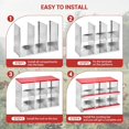 thumbnail image 3 of QinaQin Galvanized Steel Chicken Nesting Box with 6 Compartments Hole Perch Dot Ventilation Red with Cover, 3 of 7