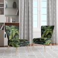 thumbnail image 2 of Designart "Dynamic Ferns Green and Black Contrast II" Green Ferns Upholstered Accent Chair - Modern Arm Chair For Bedroom, 2 of 7