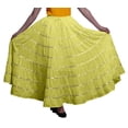 thumbnail image 1 of Phagun Jupe Longue Décontractée Jaune Moyenne pour Femmes, Maxi d'Été, Vêtements Indiens-22, 1 of 6