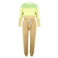 thumbnail image 5 of Yuyuzo Women's Fall 2 Piece Outfit Patchwork Color-Block Long Sleeve Tops and Cinch Bottom Pants Lounge Sets, 5 of 5
