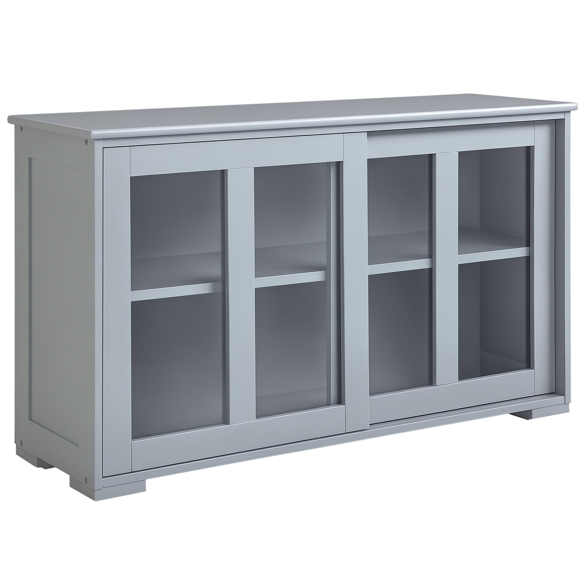 HOMCOM Kitchen Sideboard Stackable Storage Cabinet with Sliding Glass Door