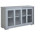 thumbnail image 1 of HOMCOM Buffet de Cuisine Armoire de Rangement Empilable avec Porte Coulissante en Verre, 1 of 10