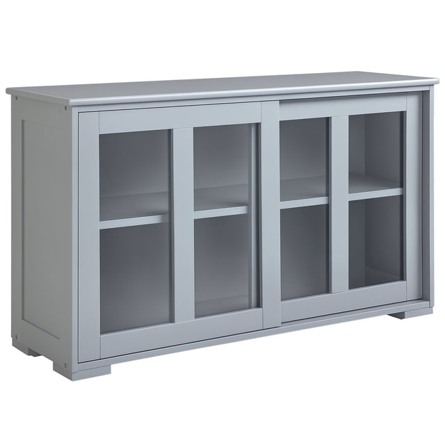 HOMCOM Buffet de Cuisine Armoire de Rangement Empilable avec Porte Coulissante en Verre