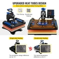 thumbnail image 4 of VEVOR Heat Press Machine 12 x 15 Inch 8 in 1 Heat Press Sublimation Machine 360° Rotation Swing Away 8 in 1 Shirt Printing Machine Dual-Tube Heating for DIY T-Shirts Cap & Mugs Blue, 4 of 9