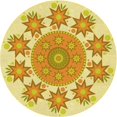 thumbnail image 1 of Ahgly Company Tapis de Zone Carré Orange Lavable en Machine, 3 Pieds Carré, 1 of 7
