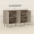 thumbnail image 3 of HOMCOM Sideboard, Fluted Buffet Cabinet with Adjustable Shelves, Light Grey, 3 of 10