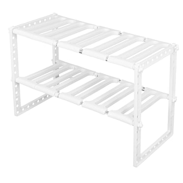 Sink Rack, Sink Organizers, 2-Tier Expandable Organizer For Bookshelf Shoe Rack Kitchen Bathroom