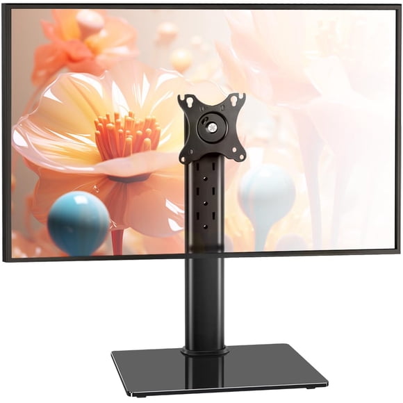 BFTOU Monitor Stand for 13"�??32" Screens Swivel Computer Monitor Holder Freestanding 5 Height Adjustable TV Stand VESA 80x80mm/95x95mm Holds up to 77lbs