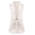 thumbnail image 5 of Yuyuzo Sleeveless Suit for Women Lapel Collar Open Front Button Blazer with Pockets Solid Color Outwear, 5 of 5