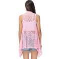 thumbnail image 3 of Womens Sleeveless Open Front Crochet Shawl Cardigan Bikini Cover Up, 3 of 5