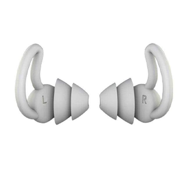 Bouchons d'Oreilles en Silicone Réduction de Bruit Réutilisables pour Bureau Maison, Gris, 2 Couches