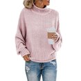thumbnail image 2 of Kcodviy Chandails Mignons en Tricot pour Femmes Automne Hiver pour Femmes Chandail Épais en Fil Chandail à Enfiler Chemises pour Femmes Chandail à Col Roulé, 2 of 5