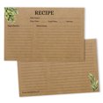 thumbnail image 1 of Inkdotpot 4x6 Inch Recipe Cards (Set of 50) , Thick Double Sided Premium Card Stock- Modern Style Kraft Recipe Notecards for Weddings- Bridal- Baby Shower - Greenery Theme, 1 of 6