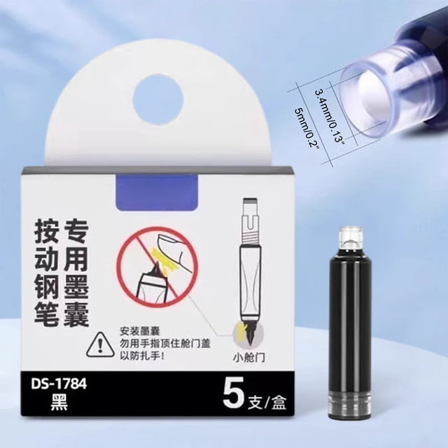 LSLJS 10 Cartouches d'Encre Rechargeables 10 ml pour Stylo-Plume Rétractables 0,38 mm Baril Transparent Bleu, Fountain Pen