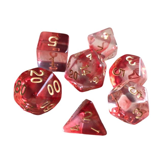segolike 7 Pcs Polyédriques D8 D10 D12 D20 Jouets de Divertissement de Jeu de Table Familial, Rouge
