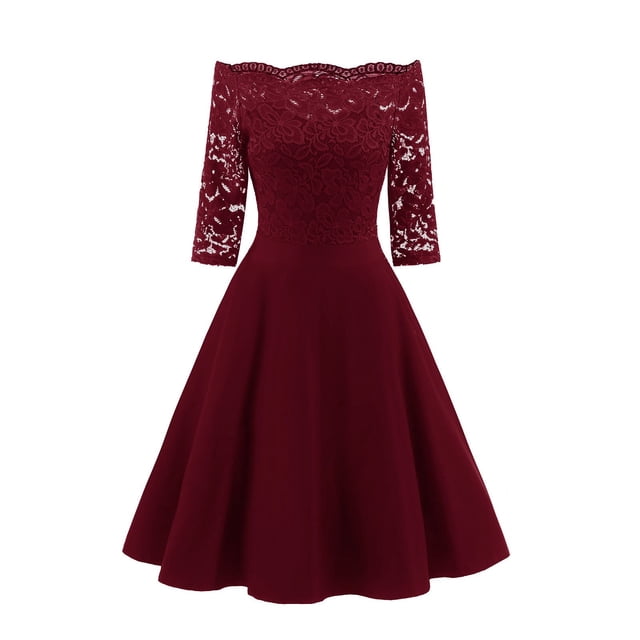 Ketyyh-chn99 Robes de Soirée pour Femmes Robes de Soirée Formelles pour Mariage Robe de Bal Formelle Robe Dames Élégante Ligne A Robes de Soirée de Mariage Rouge,2TG