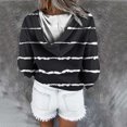 thumbnail image 4 of Qertyioot Chemises à Manches Longues pour Femmes, Blouse à Poche Imprimée de Mode pour Femmes Hauts Décontractés Chandail à Capuchon à Boutons, 4 of 6