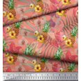 thumbnail image 2 of Soimoi Orange Cotton Duck Fabric Lily & Pine Fruits Decor Fabric Printed Yard 42 Inch Wide, 2 of 3