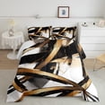 thumbnail image 1 of Erosebridal Black and Gold Bedding Full Comforter Set, Abstract Line Down Comforter, Geometry Home Decor Lightweight 3pcs, 1 of 8