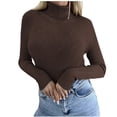 thumbnail image 1 of hoksml Women's Turtleneck Sweater Base Solid Color Slim Fit Knit Pullover Fashion Soft Layering Essential for Winter, 1 of 5