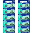 thumbnail image 1 of Murata 373 SR916SW Battery 1.55V Silver Oxide Watch Button Cell (25 Batteries), 1 of 5