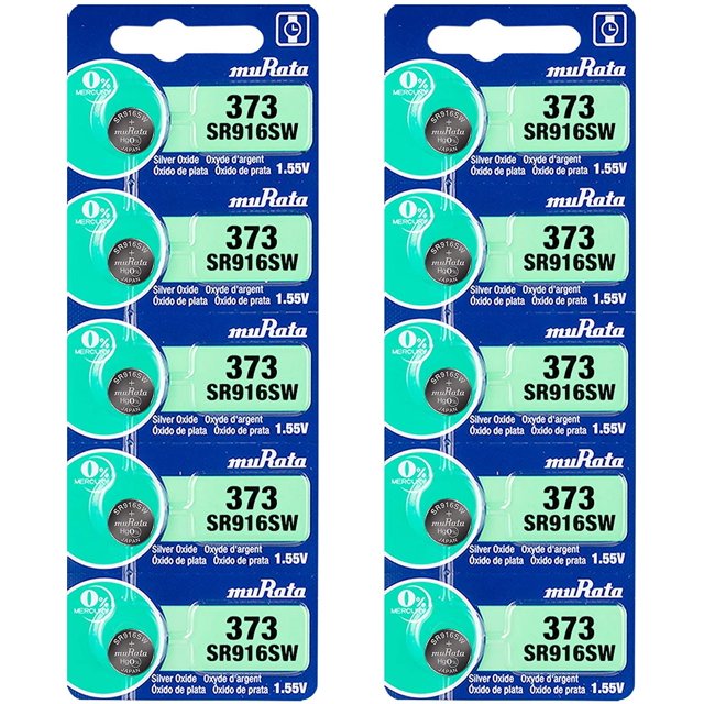 Murata 373 SR916SW Battery 1.55V Silver Oxide Watch Button Cell (25 Batteries)