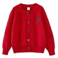 thumbnail image 3 of Cameland Cardigan Tricoté à la Main pour Filles, Col Rond en Coton, Veste Chandail pour Enfants, 3 of 3