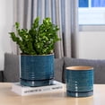 thumbnail image 3 of Better Homes & Gardens 8" Ceramic Round Planter Pot-Teal, 3 of 7