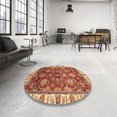 thumbnail image 3 of Ahgly Company Indoor Round Abstract Red Oriental Area Rugs, 4' Round, 3 of 6