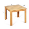 thumbnail image 2 of Gymax Table d'Appoint Carrée en Bois Table de Café Bistro de Patio Intérieur Extérieur Naturel, 2 of 10