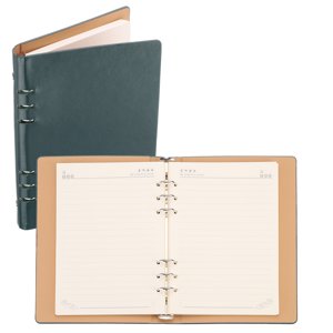 REGALWOVEN 6 Couvre-bête, A5 Carnet de notes en cuir Binder Loose Leaf Planner avec 80 Feuilles papier, vert