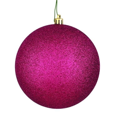 Vickerman N591521DG Boule Pailletée Rouge Baie de 6 Po avec Perçage, 4 par Sac
