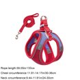 thumbnail image 3 of Pet Harness and Leash Set, Breathable Mesh Vest with Adjustable Straps, Color Block Dog Cat Walking Strap, Polyester, Orange/Pink/Red/Green/Blue, 1 Set, 3 of 6