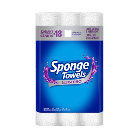 SpongeTowels Utra Pro Giant Roll Paper Towel, 12-pk