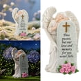 thumbnail image 2 of Statue d'Ange Commémoratif Ornement en Résine pour Cimetière Compassion et Réconfort au Jardin et à la Maison, 2 of 8