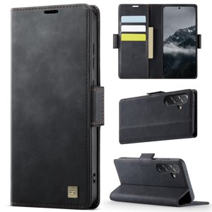 Étui de téléphone Autspace pour Samsung Galaxy A56 5G 6.7 pouces magnétique Wallet Phone Case protection en cuir cas avec la fonction de support de carte Shockproof Flip Case, noir, pour Galaxy A56(5G)