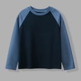 thumbnail image 2 of Floleo T-Shirts à Manches Longues Raglan Unisexes pour Enfants Printemps Automne Hiver T-Shirts à Blocs de Couleur Col Rond Décontractés Vêtements de Sport pour Enfants 1-15 Ans (Marine#1,5 Ans), 2 of 6
