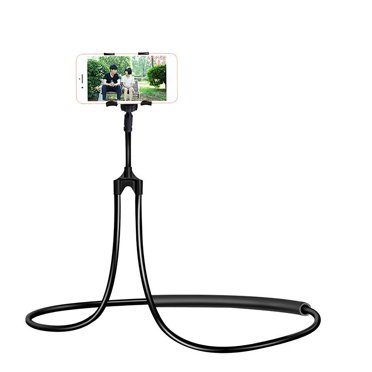 Mount Bracket Stand Support Mobile Phone Holder Hanging On Neck Multifunction Flexible Adjustable For Bed Sofa CarBlack 78cm/31in