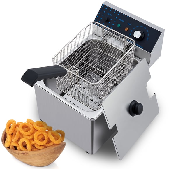 AKDSteel Friteuse Électrique Simple de 8,5 Qt, Friteuse de Comptoir Compacte en Acier Inoxydable avec Panier pour Restaurant, Camion de Nourriture Ou Usage Domestique