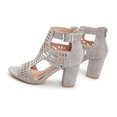 thumbnail image 4 of Womens Chunky High Heels Hollow Fish Mouth Sandals, 4 of 9