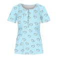 thumbnail image 4 of Blouses pour Femmes Imprimé Col en V Boutonné Haut Court, 4 of 9