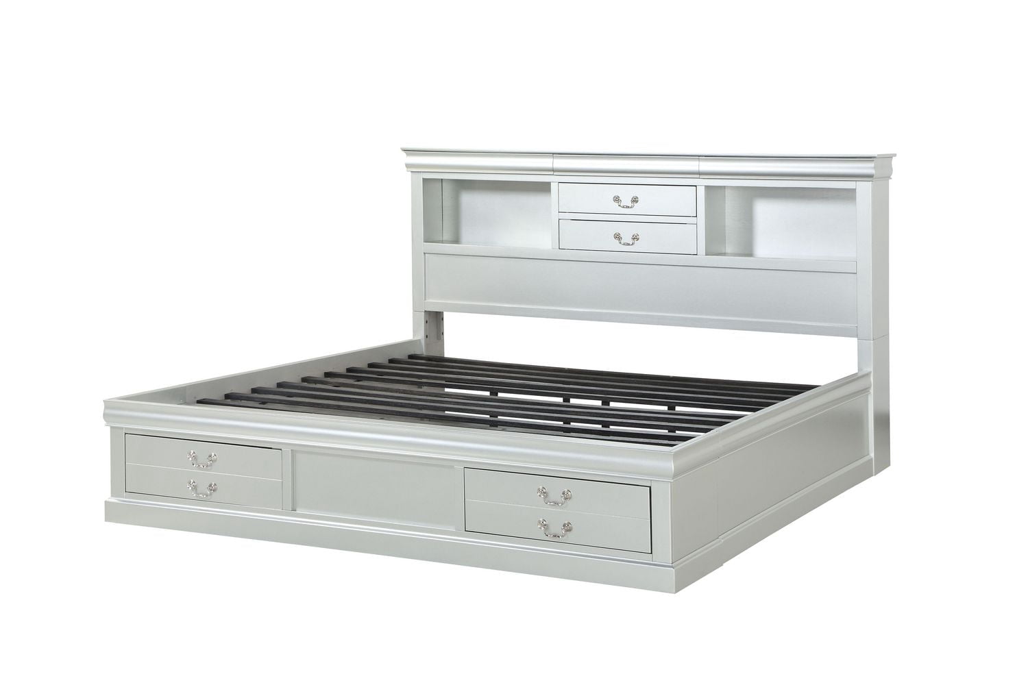 ACME Louis Philippe III - Queen Bed w/Storage in Platinum