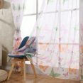 thumbnail image 2 of VogueV Butterfly Print Curtain Panel 250x100cm - Rod Pocket Sheer Window Drapes Pink, 2 of 6
