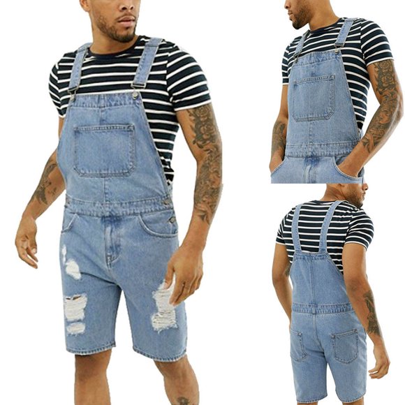 FcBaudy Mens Shorts, Shorts Men,Shorts Overalls Mens Plus Pocket Overall Jumpsuit Streetwear Overall Suspender Pants Men Pants