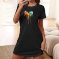 thumbnail image 1 of Mefallenssiah Chemise de Nuit Courte Surdimensionnée pour Femmes Mode Imprimé Poitrine Manches Courtes, 1 of 7